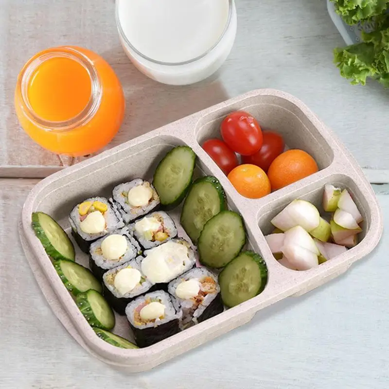 Kids Lunch Box Bento Containers Microwave Safe Food Boxes Meal Prep Container Heat Proof Meal Placing Bowl Kitchenware Accessory