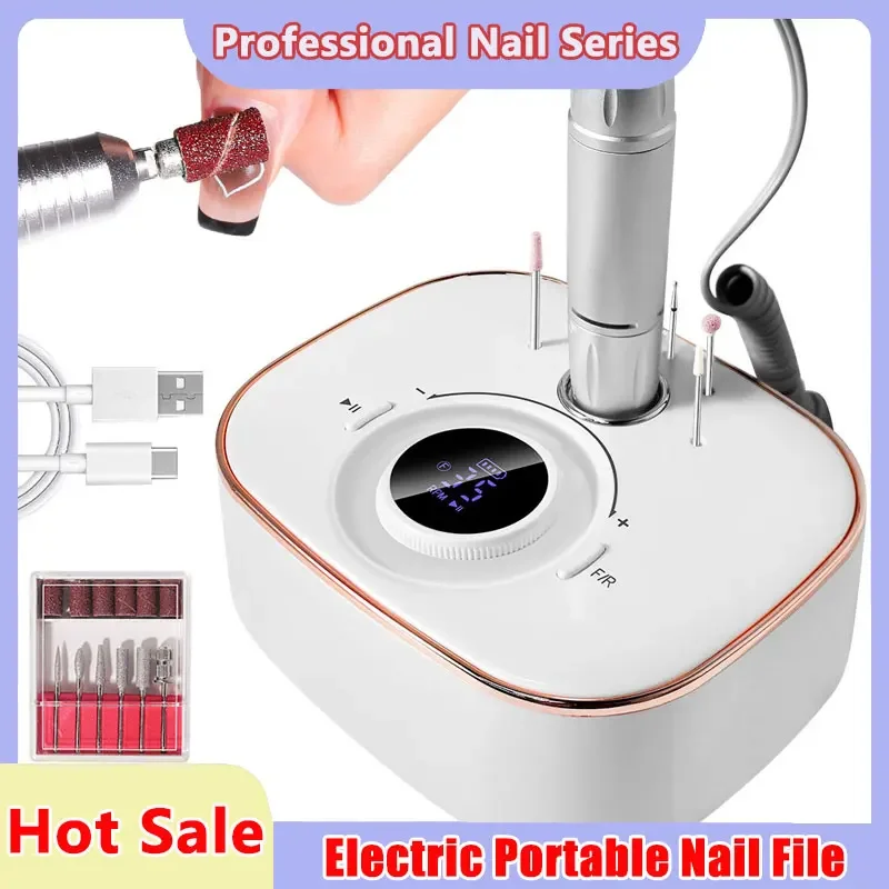

35000RPM Nail Sander Set Mill For Manicure With LED Display Low Noise Electric Manicure Drill Nails Accessories And Tools