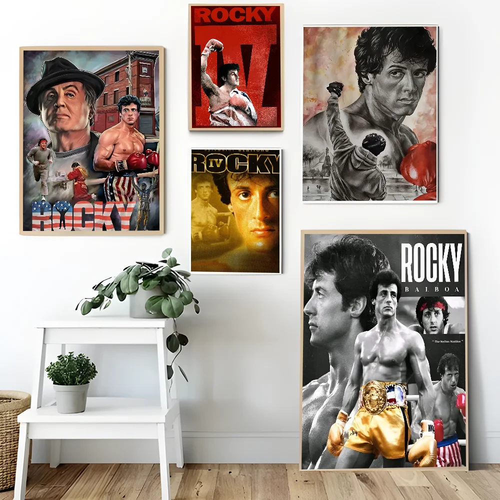 Rocky Balboa Boxing Fitness Good Quality Prints And Posters Vintage Room Home Bar Cafe Decor Aesthetic Art Wall Painting