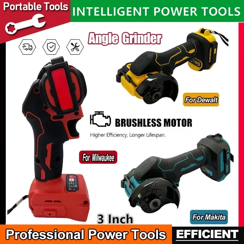 

Fit Milwaukee Cordless Polishing Machine 3 Inch Cutting Grinding Cut Off Power Tools Angle Grinder For Dewalt/Makita