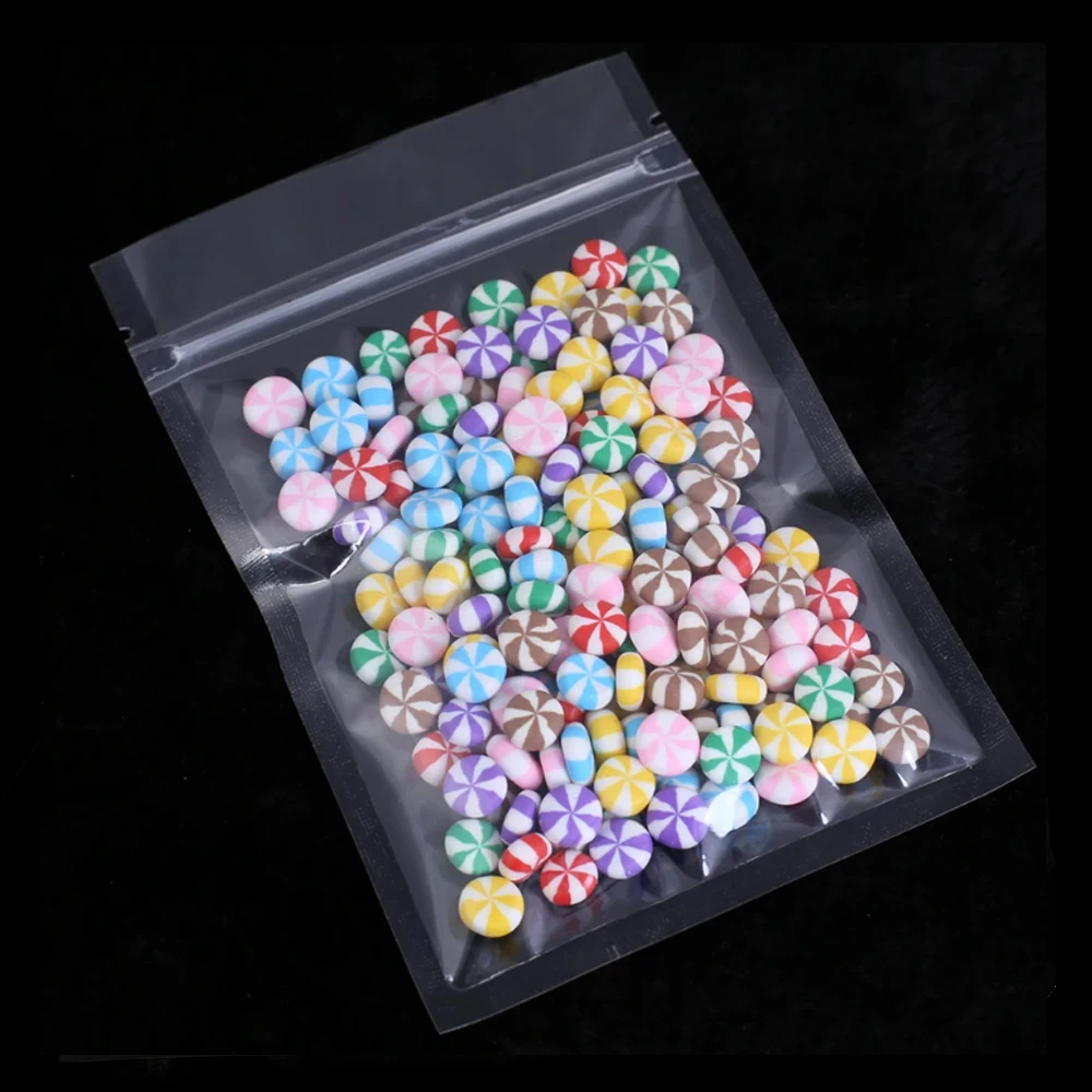 

100Pcs Reusable Clear Plastic Zipper Lock Pouch, Transparent OPP PET Candies Cookies Dried Food Plastic Ziplock Bags