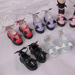 7cm*3.2cm Doll Shoes 1/4 Bjd Doll Round Toe High Heels With Devil Wings For Dollfie Dream Mid Dk Luts Soom Dod Dollmore Luts