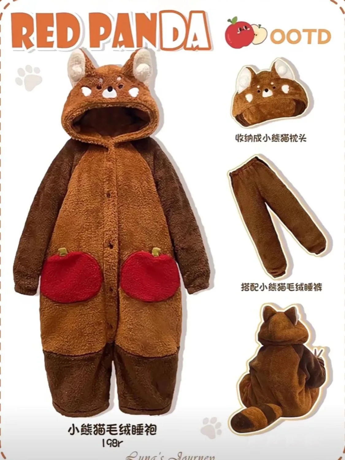 Erwachsene Waschbär Cosplay Kostüm Roben Kigurumi Einhorn Onesie Anime Nachthemd Halloween Cartoon Bär Pyjamas Winter – Detail 8