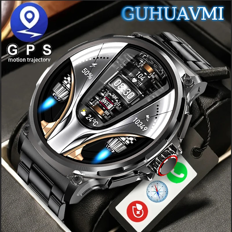 New 1.85-inch Ultra HD Smart Watch GPS Track Bluetooth Call 710 Mah Large Battery Sports Fitness Smart Watch For Xiaomi IOS 2024