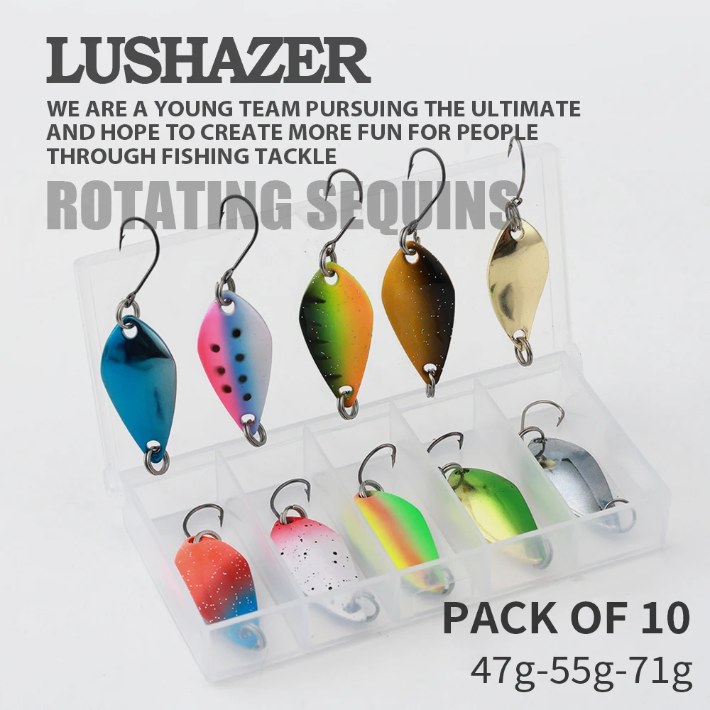 

LUSHAZER 10 шт./лот приманка для рыбной ловли 2,5 г-5.г с сумкой Спиннербейт металлические жесткие приманки металлические воблеры рыболовные снасти искусственная ложка