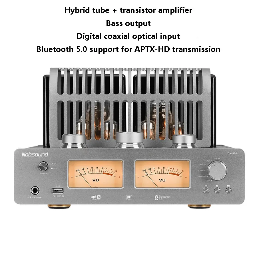 Audiofilski wzmacniacz lampowy 2.1 kanałowy Bluetooth 5.0 APTXHD transmisja w formacie HD wzmacniacz hybrydowy HIFI USB bezstratne odczyty