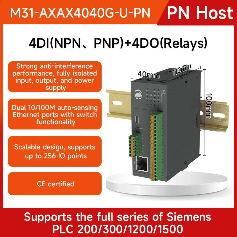 Profinet Remote lO AO/DO/AI/AO Botu/STEP 7 Profinet to Modbus RTU Industrial Grade CDEBYTE Distributed IO Module