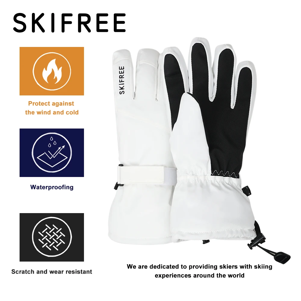 

SKIFREE S2 Лыжные перчатки водонепроницаемые, ветрозащитные, тёплые, пяти пальцев для сноуборда и зимних видов спорта для мужчин и женщин