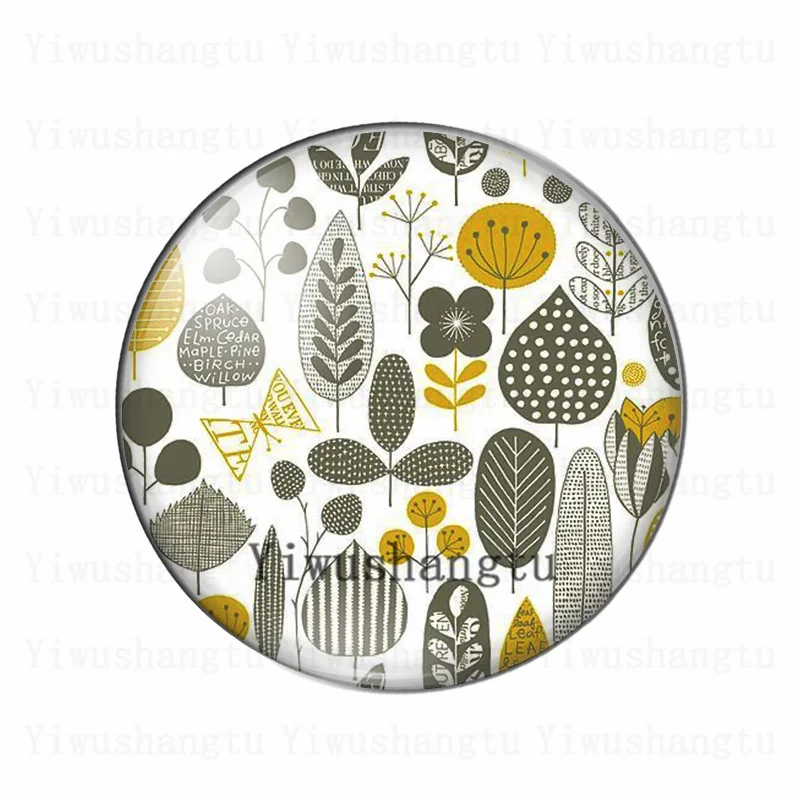 Trees painting Lush leaves Upward vitality 12mm/20mm/25mm/30mm Round photo glass cabochon demo flat back Making findings