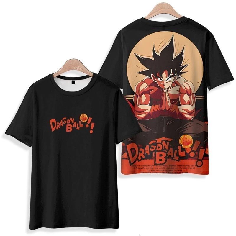Kaus Dragon Ball Populer Kaus Lengan Pendek Cepat Kering Musim Panas Kaus Cetak 3D Anime Fashion Pria Kaus Kasual Jalanan
