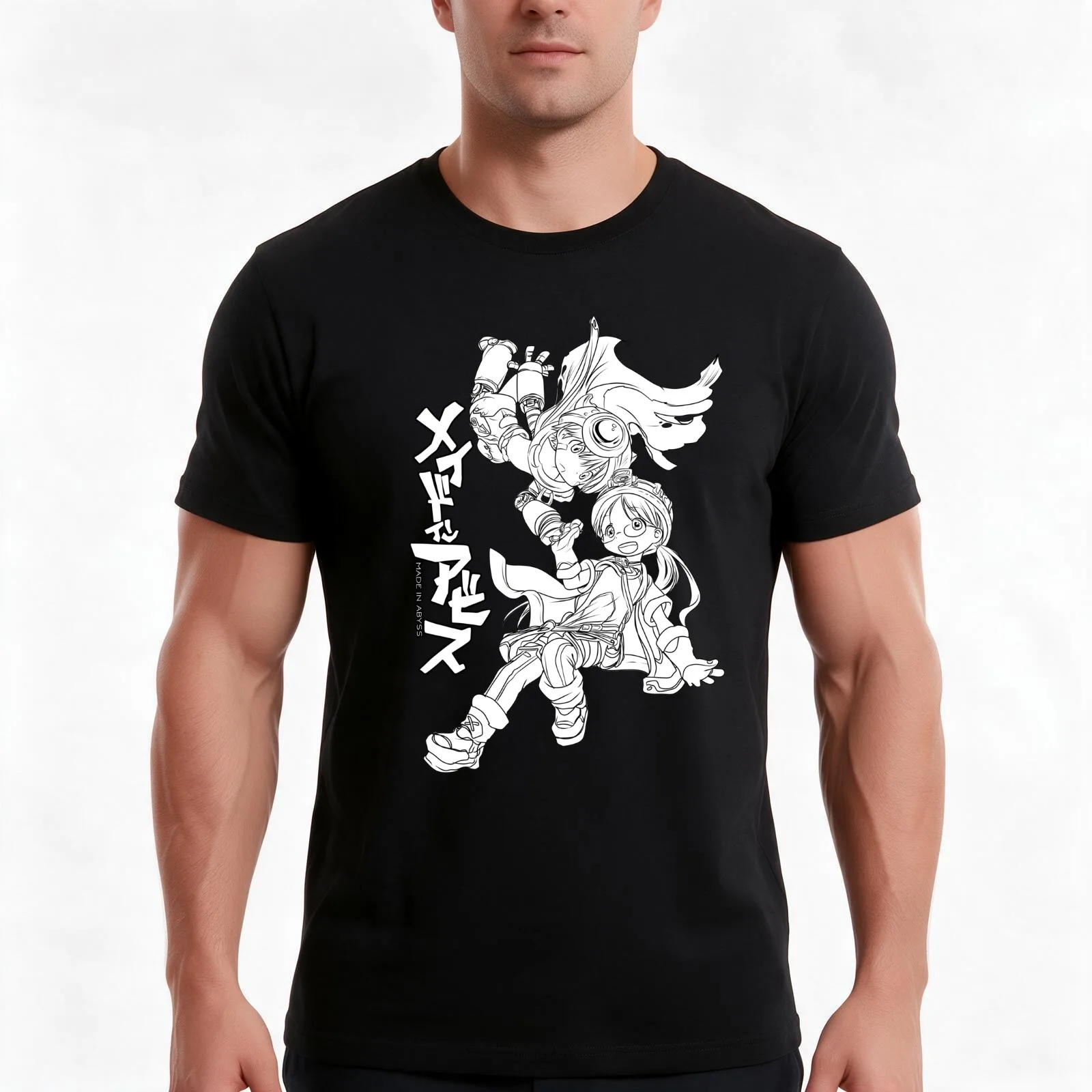 MADE IN ABYSS T-Shirt, Summer Casual Cotton Tee, Oversized Streetwear Tops, Vintage Graphic Print, Loose Fit Short Sleeve