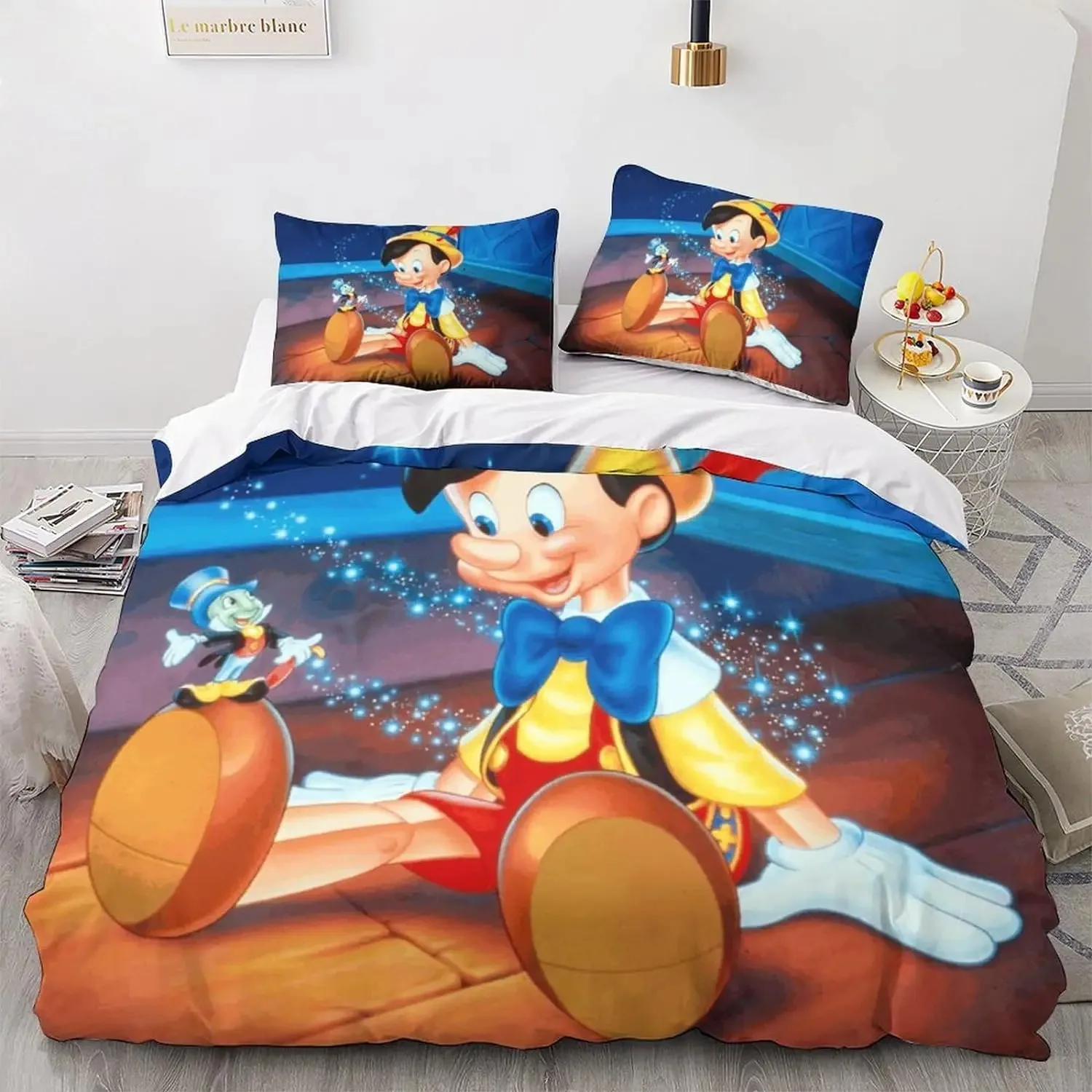 Pinocchio Movie Duvet Cover Set Bedding for Baby Kids Bed Set Fantasy cartoon Quilt Cover Hot Sale Comforter Cover Bedding