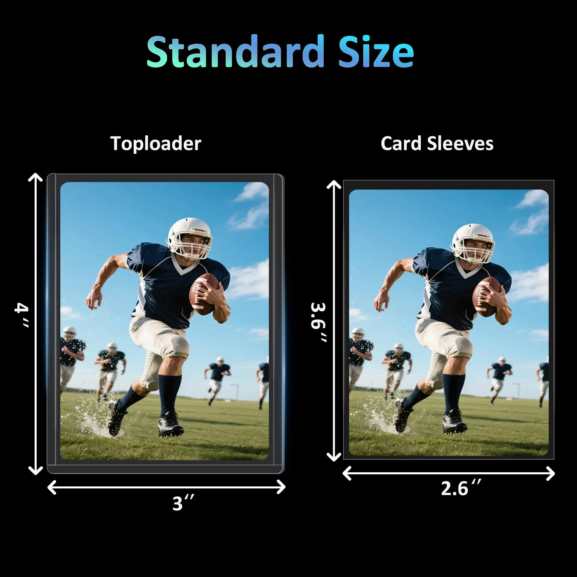 بطاقات التداول TopLoaders 3 "X4" حماة من البلاستيك الصلب 100% حماية من الأشعة فوق البنفسجية 100 لوادر علوية + 100 حافظة بطاقات داخلية + 1 صندوق PP #4