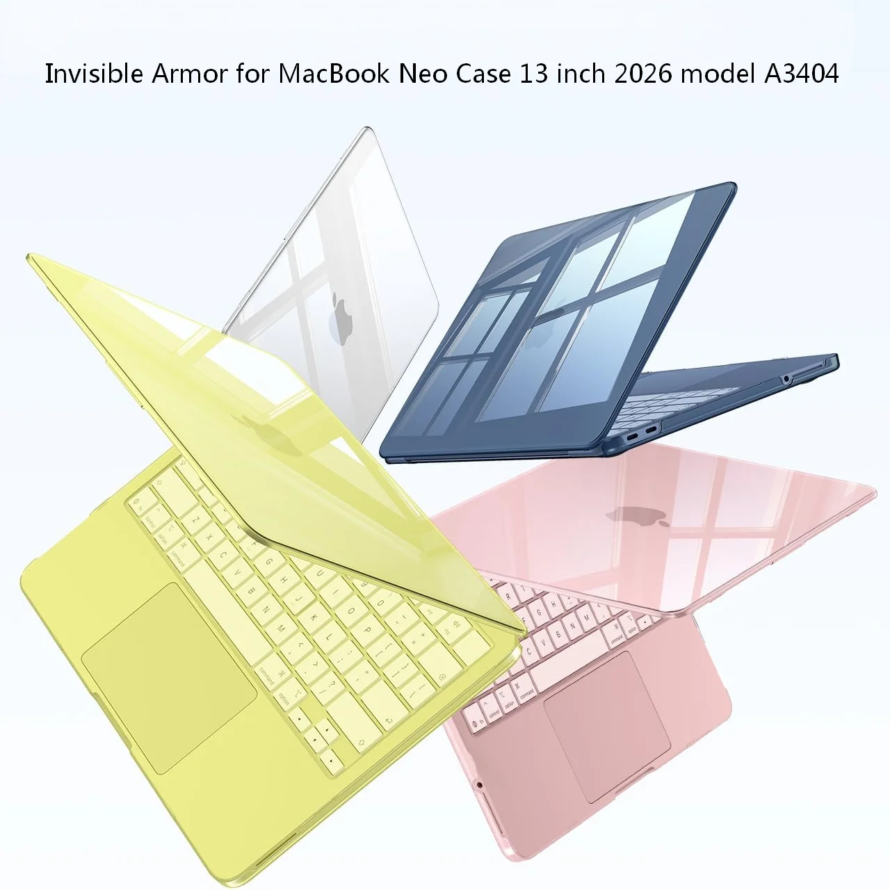 Invisible Armor Case for MacBook Neo 13 Inch A3404 2026 Protective Ultra-Thin High CrystalTransparency Snap On Hard Shell Cover