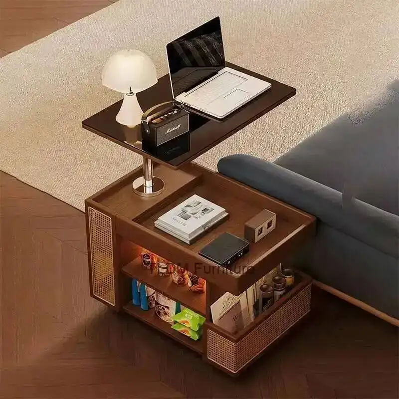 طاولة القهوة العصرية الحد الأدنى للتخزين الحديثة متعددة الوظائف تصميم تخزين الطاولة المركزية أثاث ميسا فينتاج دي سنترو سالا #3