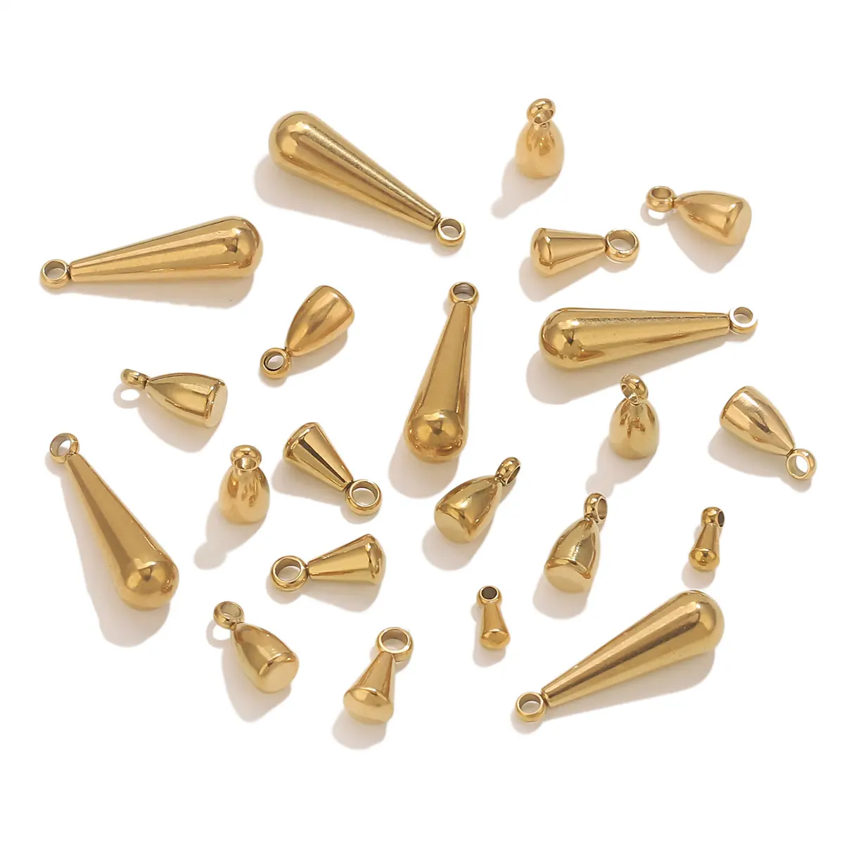 

20pcs Stainless Steel Water Drop End Charms Pendants Connector Chain Extension Tail Charm for Jewelry Making DIY Wholesale