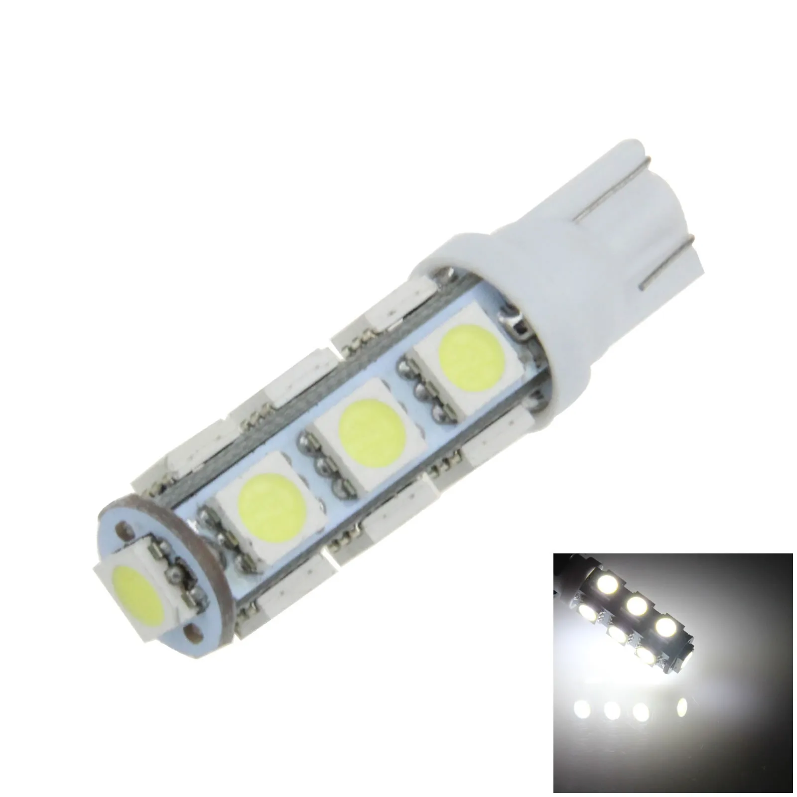 1x White Car T10 W5W Side Light Lamp Marker Lamp 13 Emitters 5050 SMD LED 147 152 158 12961 A012