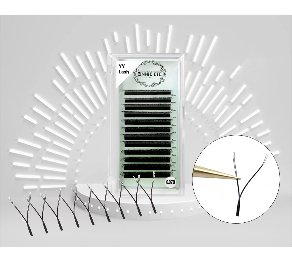 YY Lash Extensions Y-Form Volumen Wimpern 3D Faux Cil Vorgefertigte Fächer Lash Cluster Makeup Classic Individuelles Wimpernbündel CIlios – Detail 2