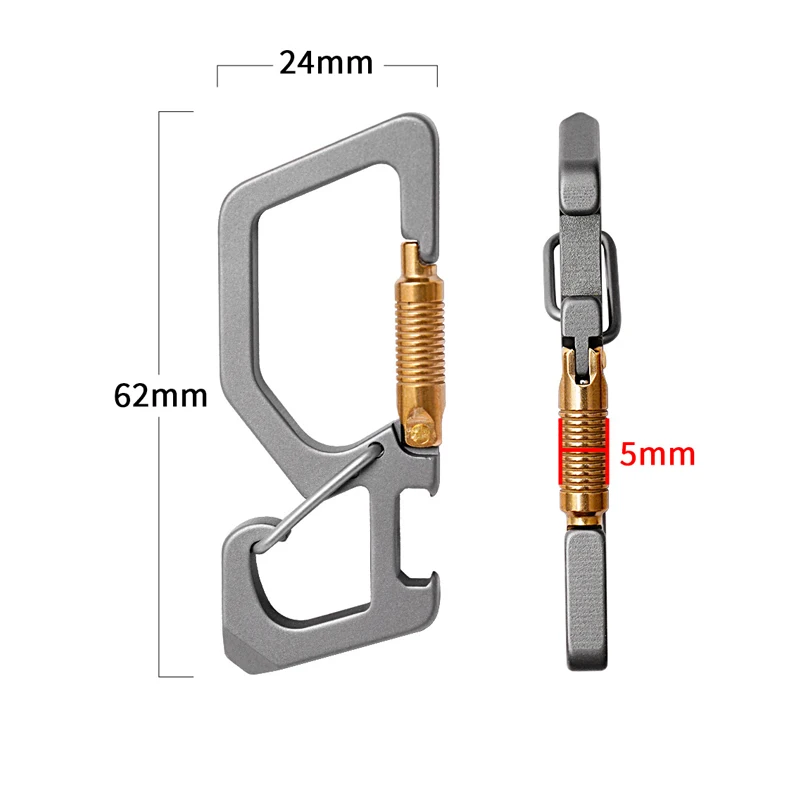 Outdoor EDC Multifunctional Titanium Alloy Keychain Portable Bottle Opener Hanging Tool