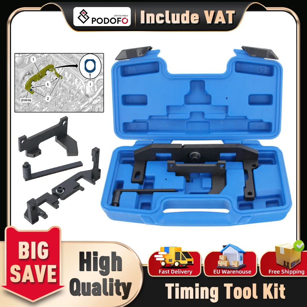 Podofo Kit d'outils de synchronisation de moteur pour Peugeot 1.0VTi 1.2VTi 1.2 E-VTi 1.2 PureTech VTi Citroen C1 II (14-18) Citroen C3 III (12-17)