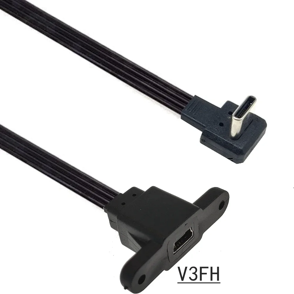 0.1M 0.2M mini USB female to Type C male converter T-port female data cable C plug connection cable car mounted conversion cable