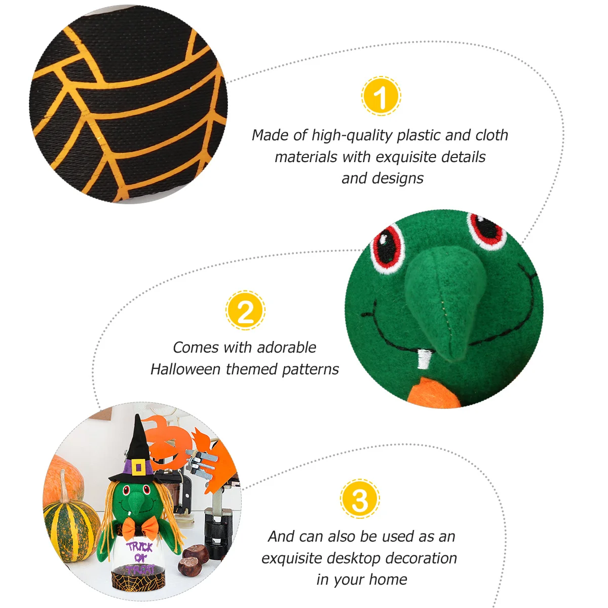 

Halloween Jar Plastic Snack Container Kids Witch Cloth Bottle Storage Jars Party Favors Christmas Home Decor