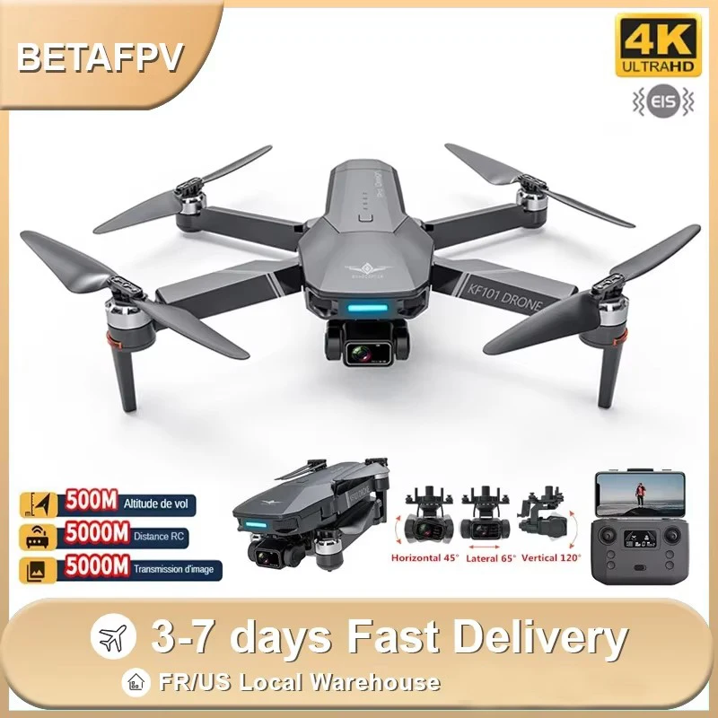 KF101 MAXS Remote Drone With 3-Axis EIS Gimbal 4K GPS Brushless Motor Quadcopter Drones Profesional HD 4K Camera RC Helicopter