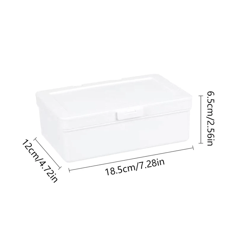 Large Capacity Acrylic White Storage Box Korean Photocards Dustproof Container Flip-top Stationery Cosmetic Organizer