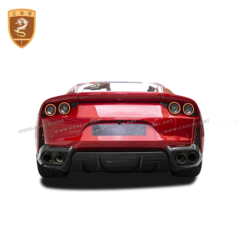 

Car Rear Bumper Diffuser Spoiler Lip For Ferrari 812 GTS Tail Bumper Guard Diffuser Spoiler Carbon Fiber Look Body Kit