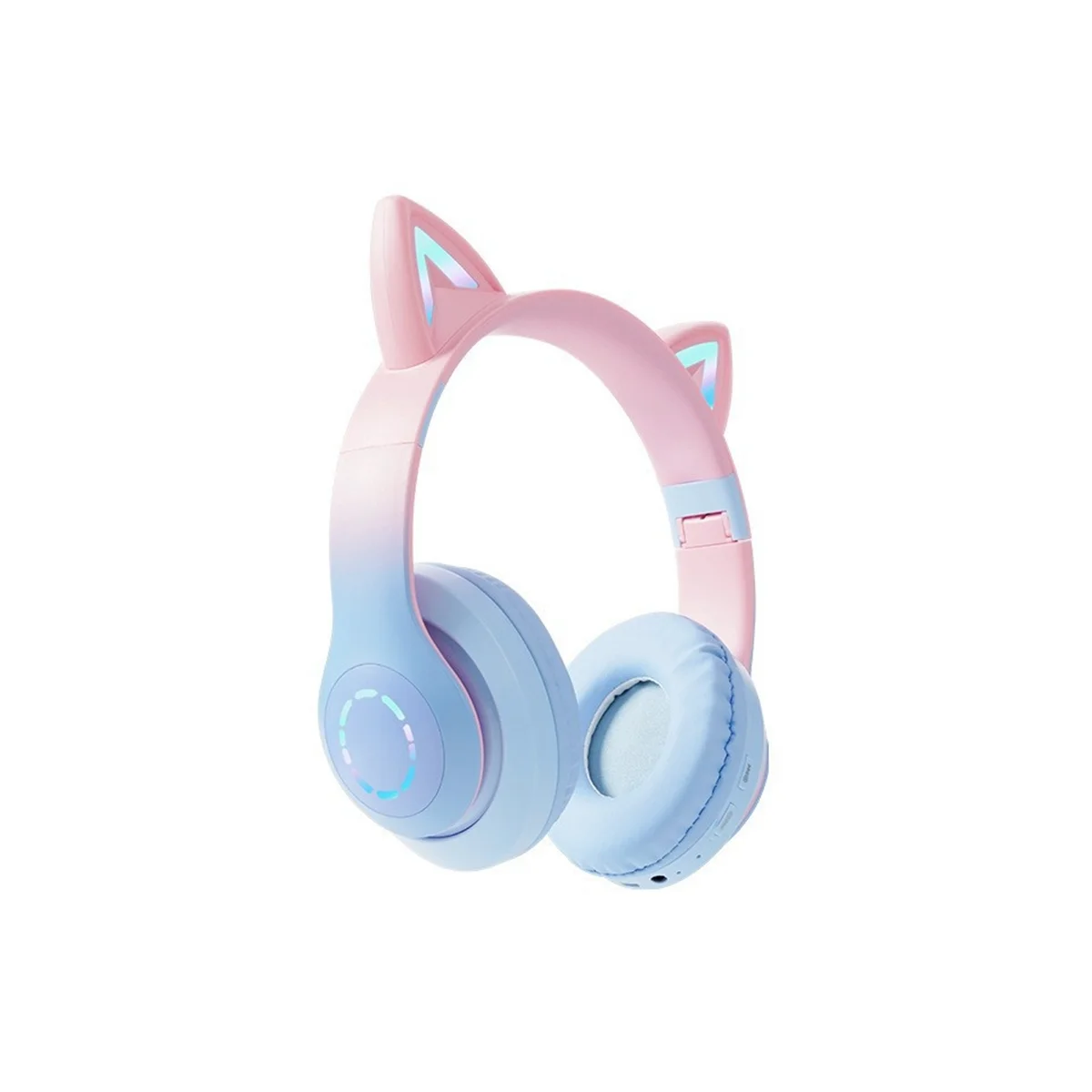 LED Flash Light Headphone Cute Cats Ears Wireless Earphone with Mic Kids Girls Stereo Music Headsets TWS Bluetooth 5.0 D