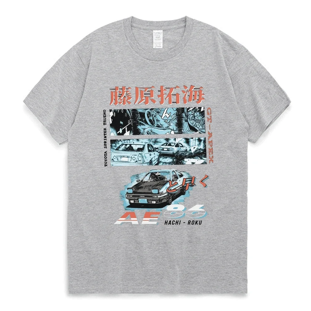 Hot S harajuku Initial D Manga Hachiroku Shift Drift Men  Takumi Fujiwara Tofu Shop Delivery AE86 Men's Women Anime Tees