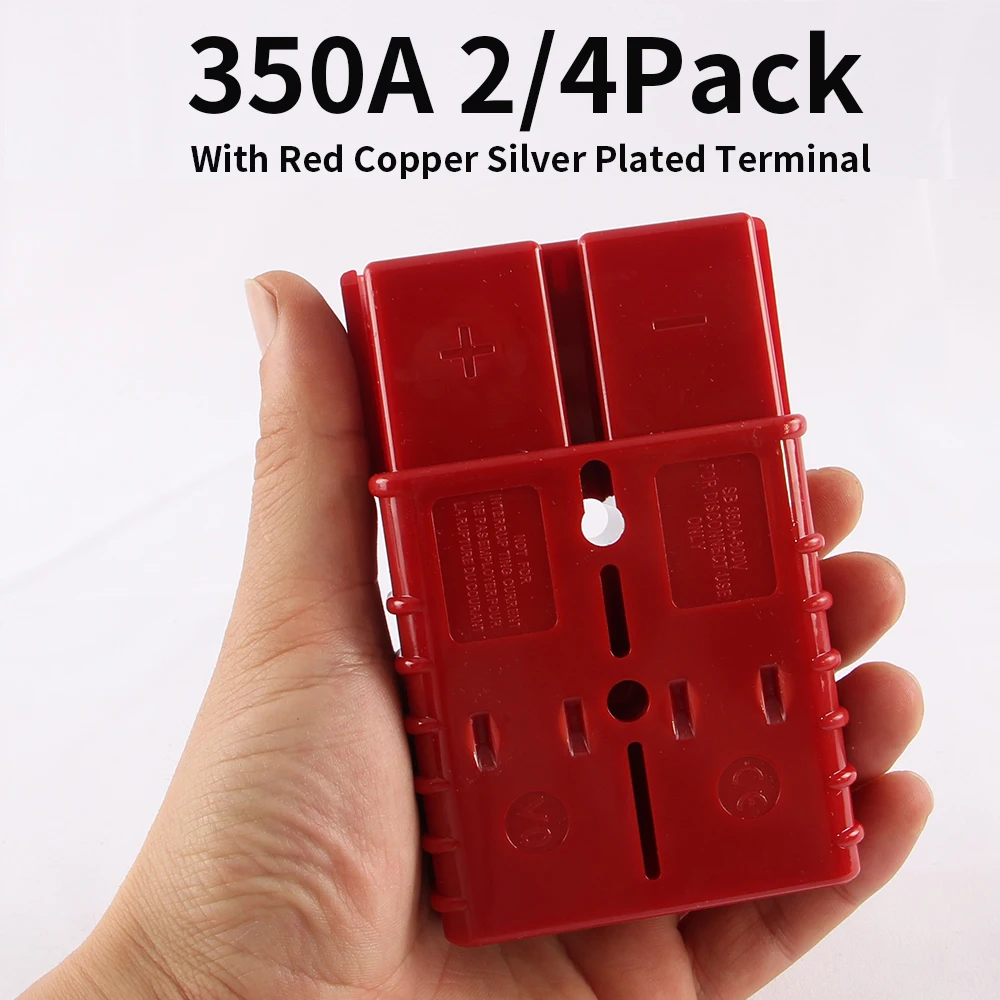 

350A High Current Power Double Pole Quick Connect/Disconnect Battery Connector Plug with Red Copper Silver Plated Terminal