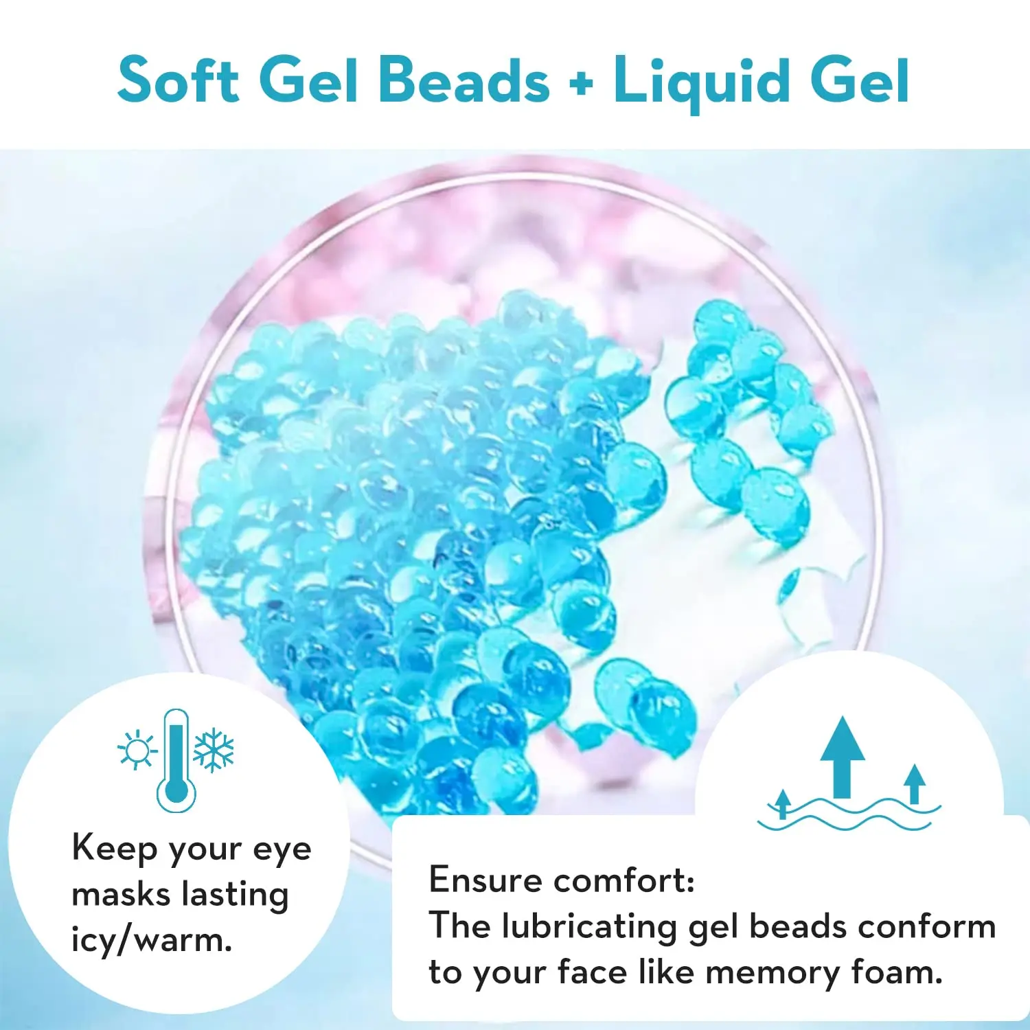 Chłodząca maska na oczy Żelowa maska na oczy wielokrotnego użytku na opuchnięte oczy, maska na oczy z lodem z miękkim pluszowym podkładem na ciemne koła