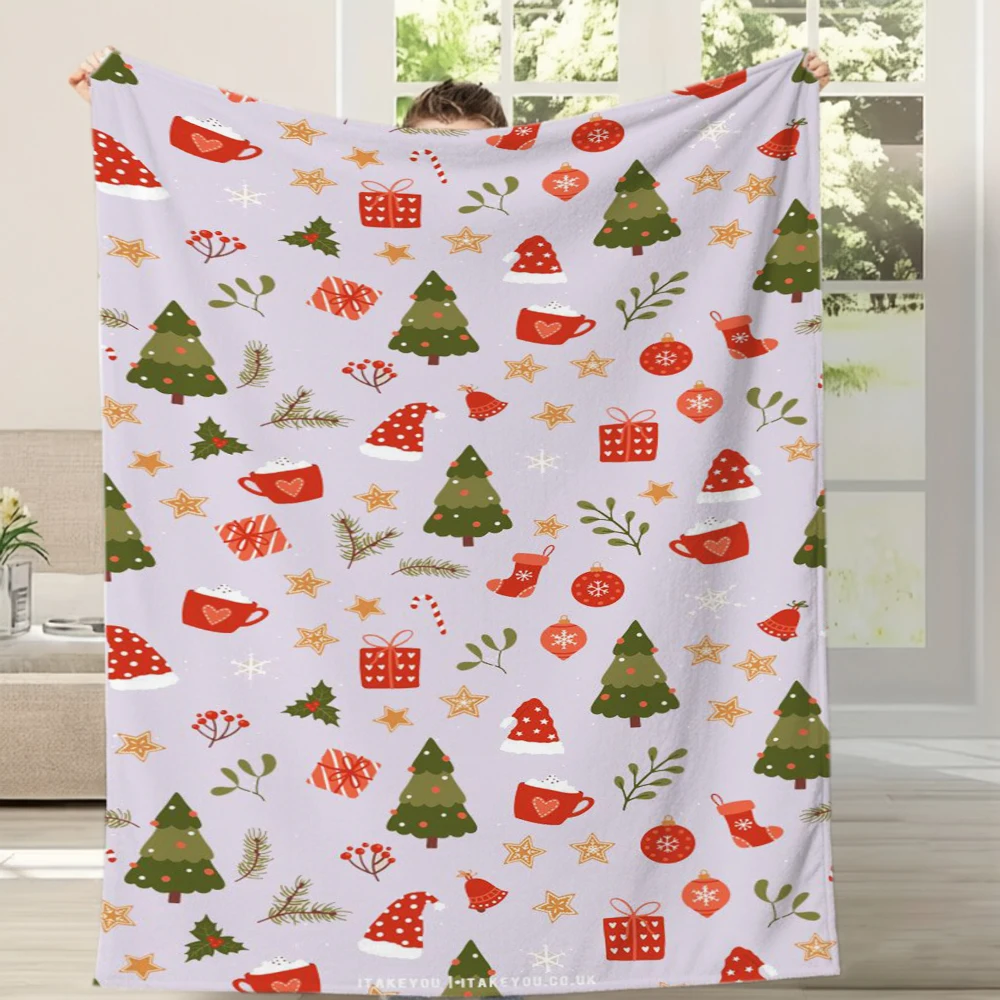 Festive Whimsical Character Motif Cozy Bed Throw Versatile Home Decor Gift Idea For Gym Dance Studio Lounge Room
