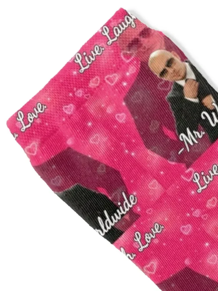 mr worldwide live. laugh. love. Socks colored custom sports Climbing Men Socks Luxury Brand Women's