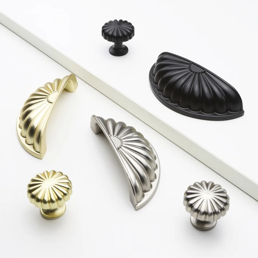 

Creative Zinc alloy Shell Handles Modern Solid Drawer Pulls Wardrobe and Kitchen Cabinet Knobs Metal Furniture Handles