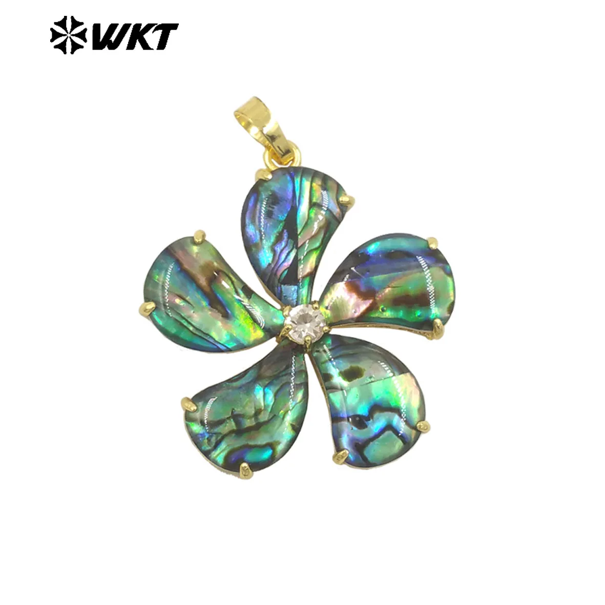 WT-JP403 2025 New Arrival Abalone Shell Windmill Shape Pendant With 18k Gold Plated For Women Daily Decoration