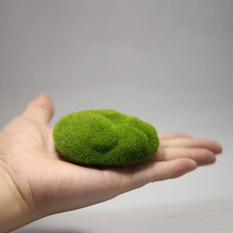 3/6/8/10cm Artificial Moss Rocks Stone Decorative, Green Moss Balls,for Floral Arrangements Gardens and Crafting