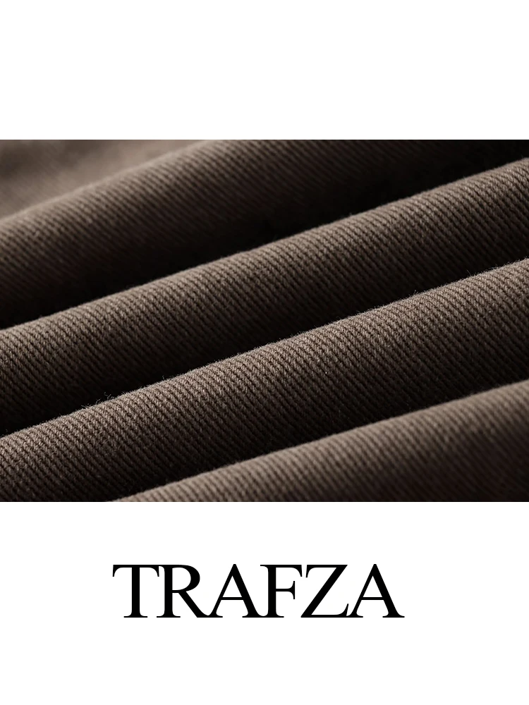 TRAFZA-Jean Mi-Taille pour Femme, Vêtement Polyvalent, Décontracté, avec Poches et Fermeture Éclair, Longueur de Rinçage, Coupe Droite, à la Mode