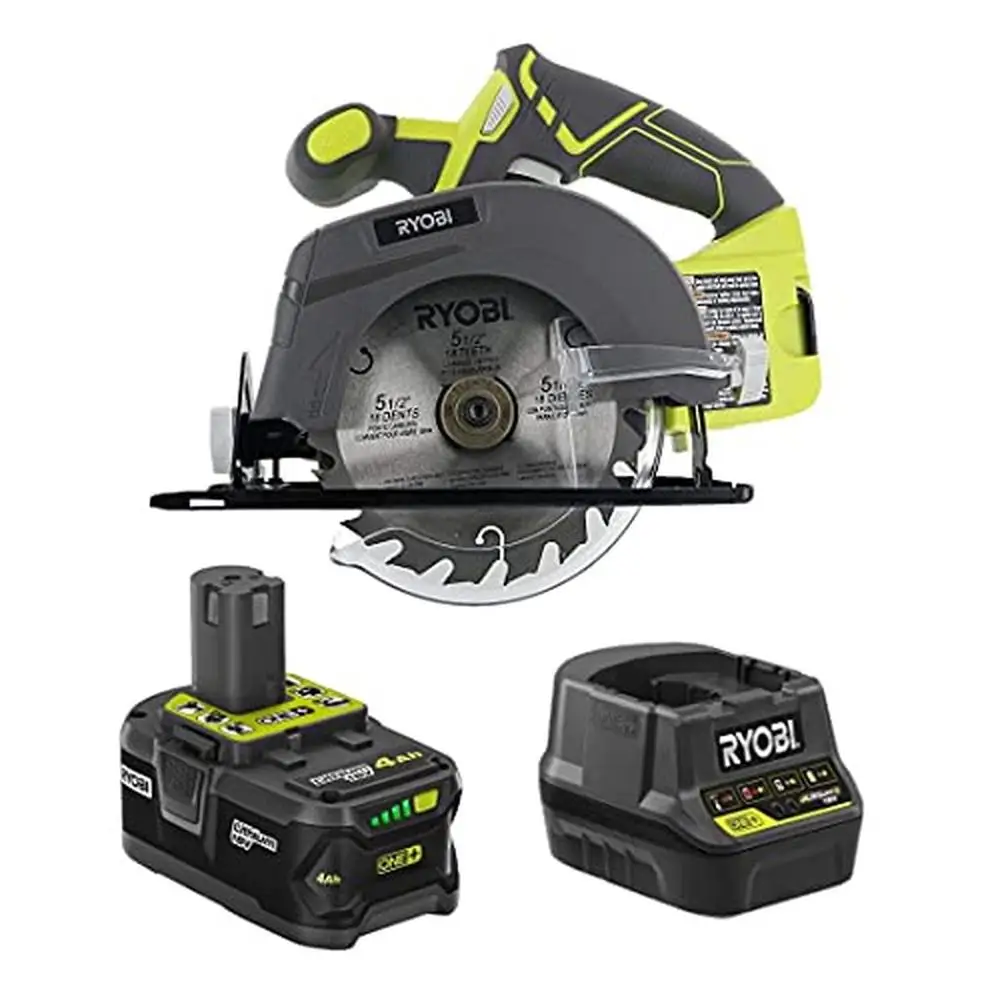 

Cordless Circular Saw Kit 18V with 5.5" Blade 4Ah Battery Fast Cuts 50° Bevel Bulk Pack
