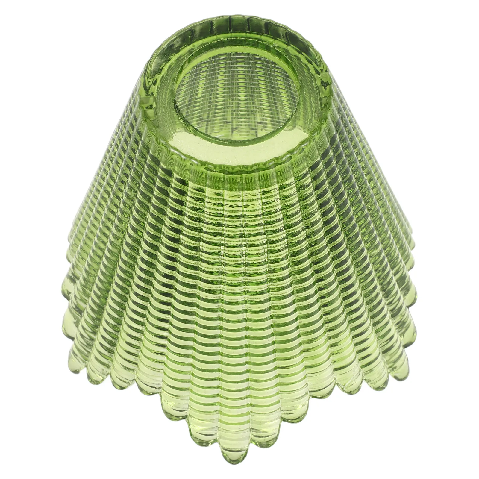 Cone Shape Glass Lamp Shade Replacement Clear Stripe Decorative Ceiling Light Cover Pendant Chandelier Table Floor Fixture 1.65