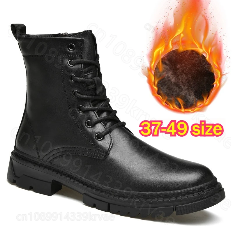 

Мужская обувь, размер 45/46, осенне-зимние теплые ботинки, мужские 47, размер 48, размер 49, бархатные кожаные ботинки, мужские ботинки, мотоботы для мотокросса