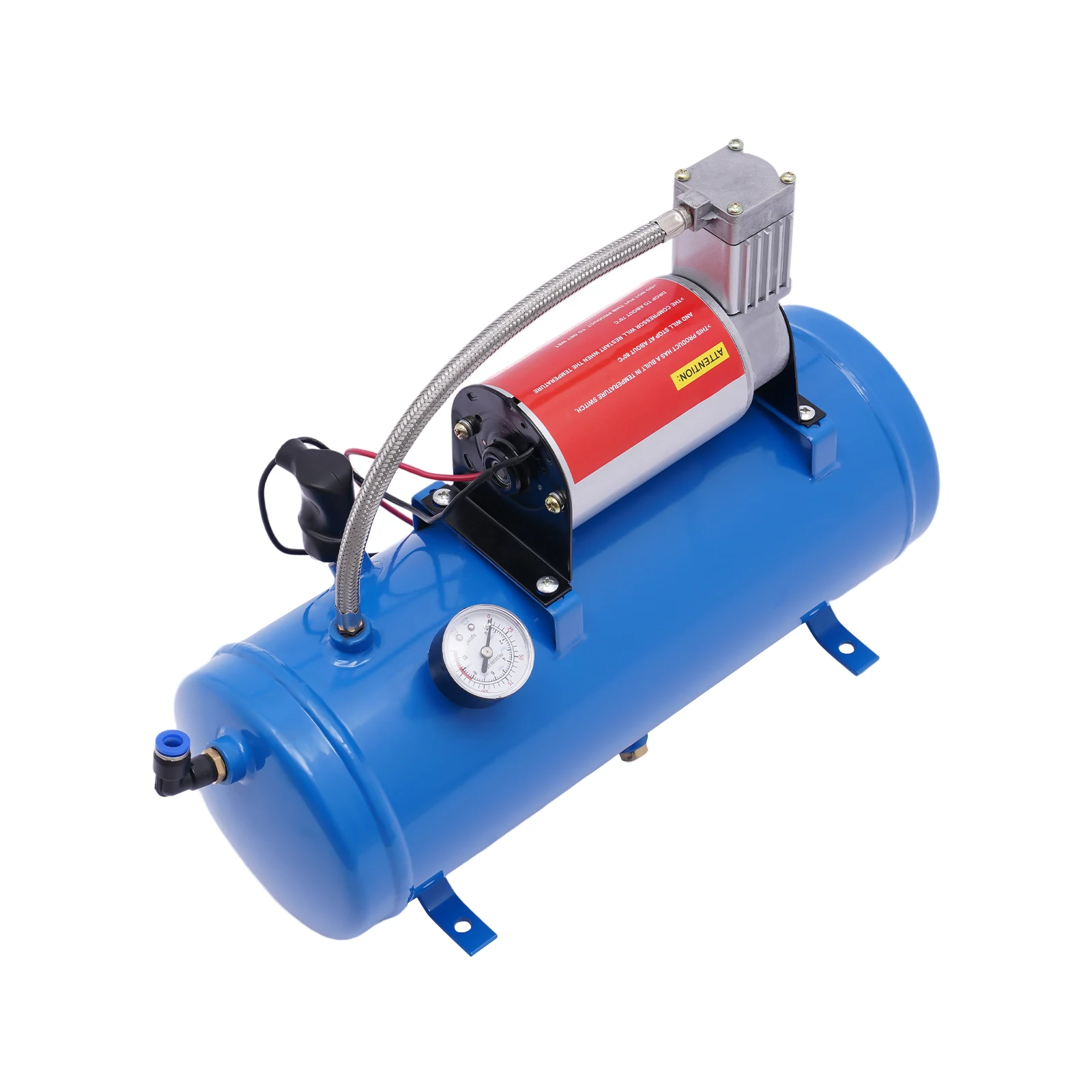 Pompe de compresseur d'air, capacité précieuse, manomètre pour pneus, klaxons, bateaux, DC 12V, 100 Psi, 6L