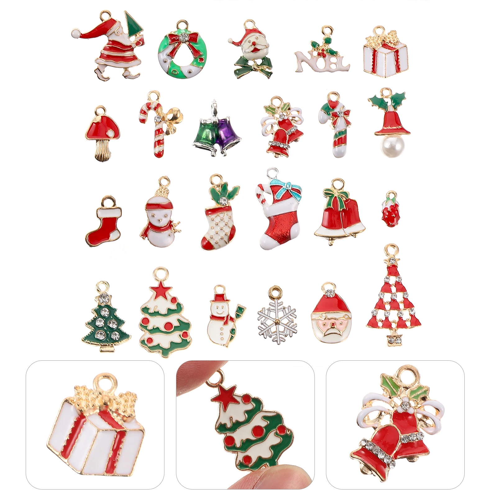 

23 Pcs Christmas Charms for Jewelry Pendant Ornaments Accessories Key Chain DIY Pendants