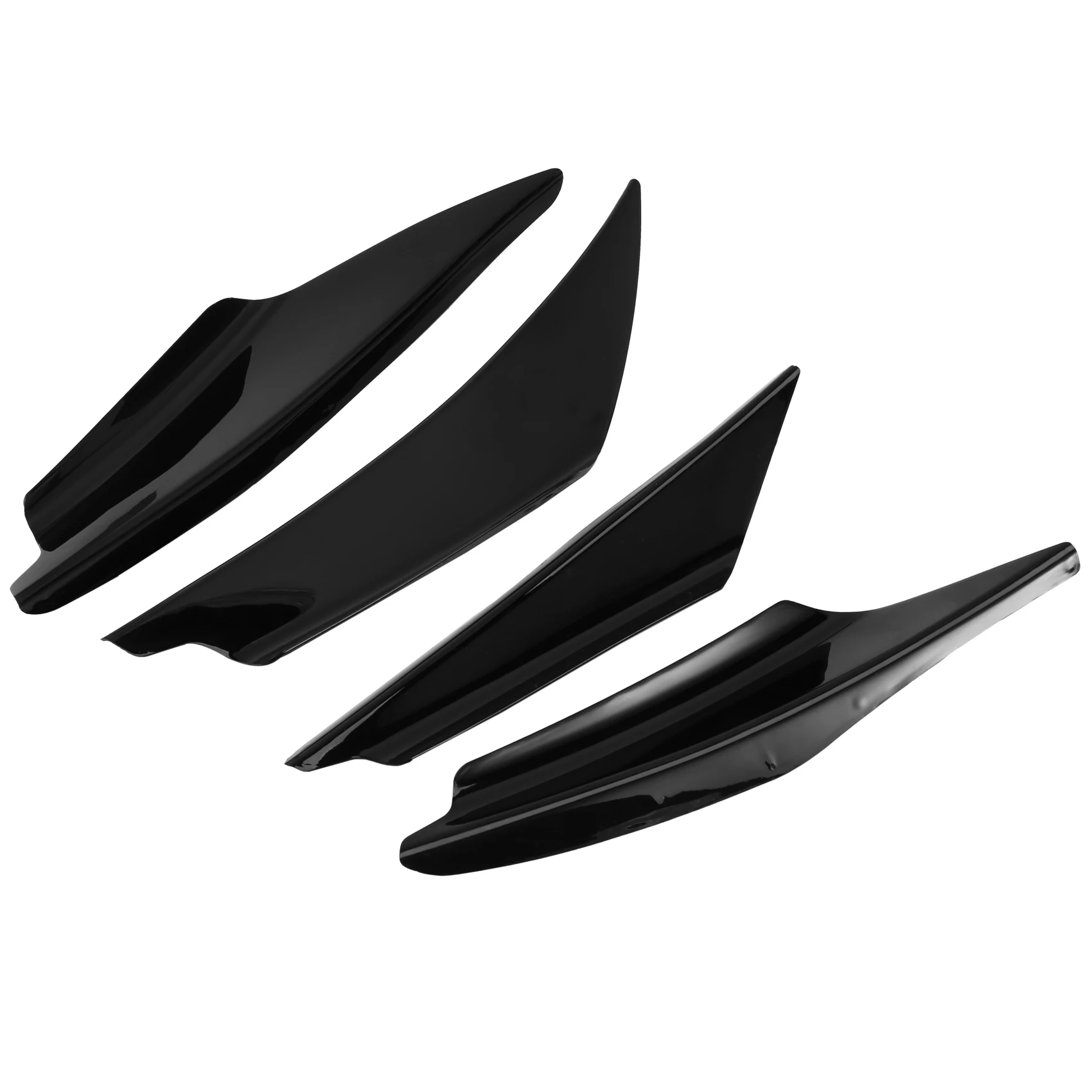 4Pcs/Set Diffuser Shark Fin Kit for Car Spoiler Wing Front Bumper Side Canards Splitter Fins Universal Black