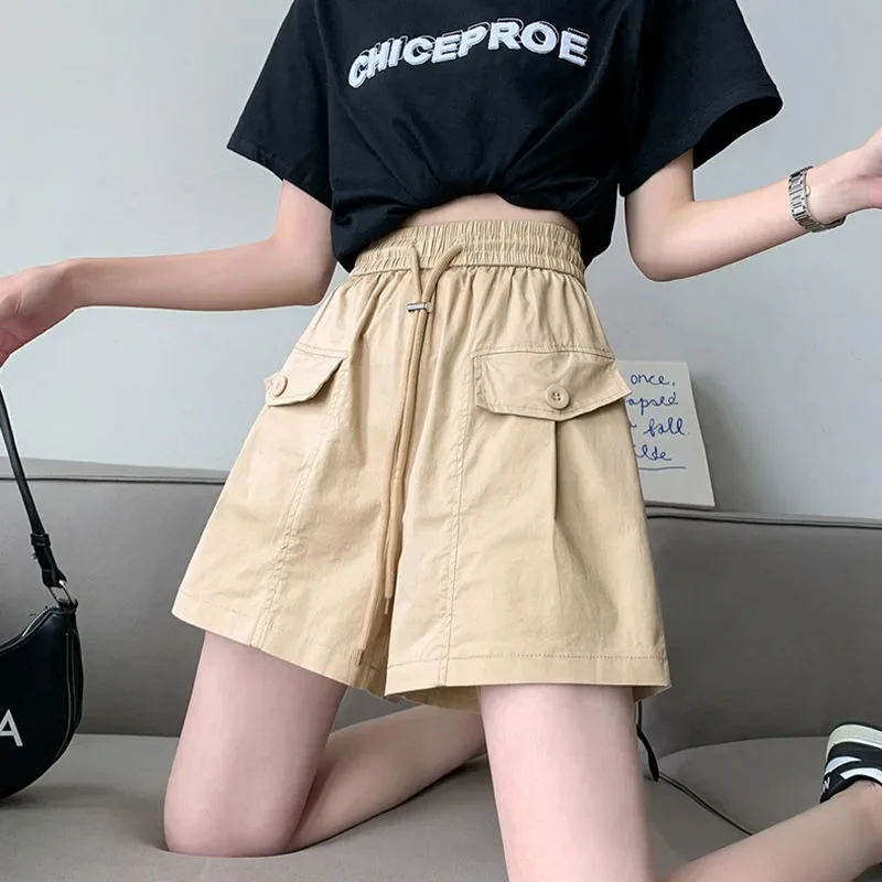 Shorts For Women High Waist Short Pants Woman Casual Wide Fashion Outfits Design Fashion Clothing 2024 Wholesale Summer Classic