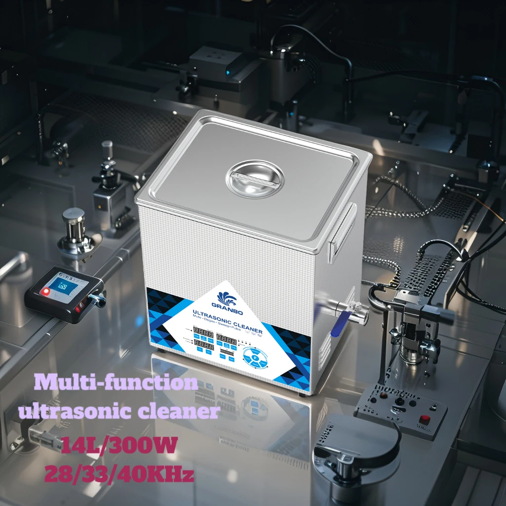 Granbo 14L Ultrasonic Cleaner 300W Digital Multi Frequency Laboratory Instrument Cleaning Machine with Heating and Timer