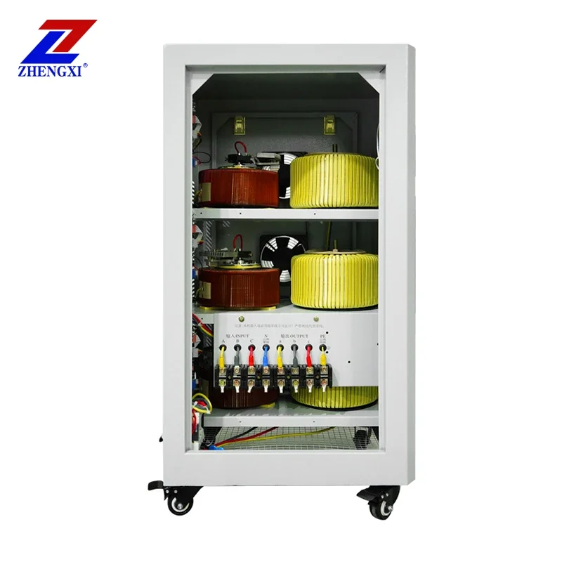 ZX SJW-30KVA 40KVA 3 three phase high accuracy automatic voltage stabilizer regulator 380V for offices machines