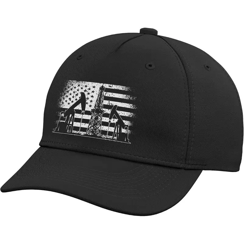 Oil Field Worker Patriotic Roughneck American Flag Oilfield Adjustable Baseball Hat