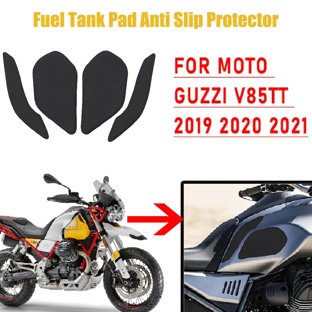 

For Moto Guzzi V85TTv85tt 2019 NewMotorcycle Accessories Fuel Tank Pad Anti Slip Protector Stickers Knee Grip Side Decals Black